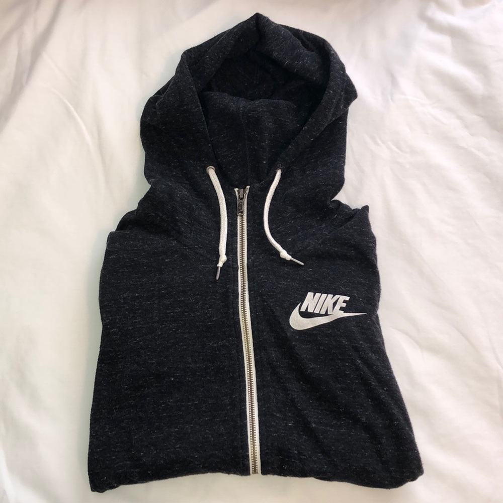 Heathers Grey/Black Nike Zip-Up Hoodie